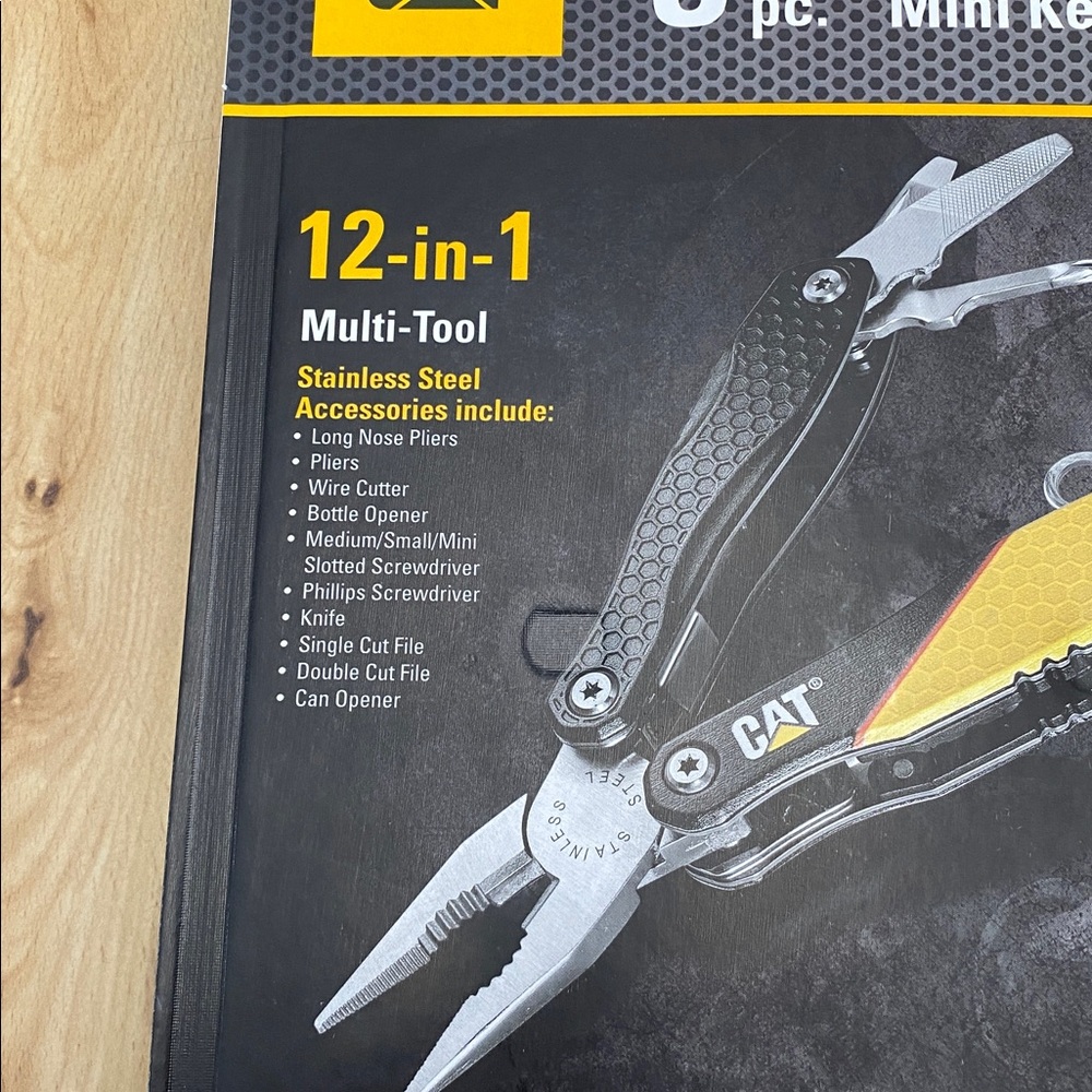 NIP CAT 3 pc. Multi-tool, knife and Mini Keychain Multi-tool with LED Light - Picture 7 of 9